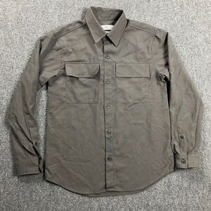 Closed Shirt Adults Extra Small Gray Button Up Front Pockets Virgin Wool Mens‎